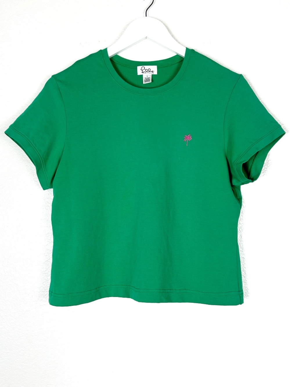 Lilly Pulitzer Y2K Pima Cotton stretch vintage baby doll tee preppy green SZ L